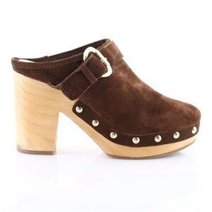 Steve Madden Y2K Hilde Platform Mule Clogs Brown Suede Size 8